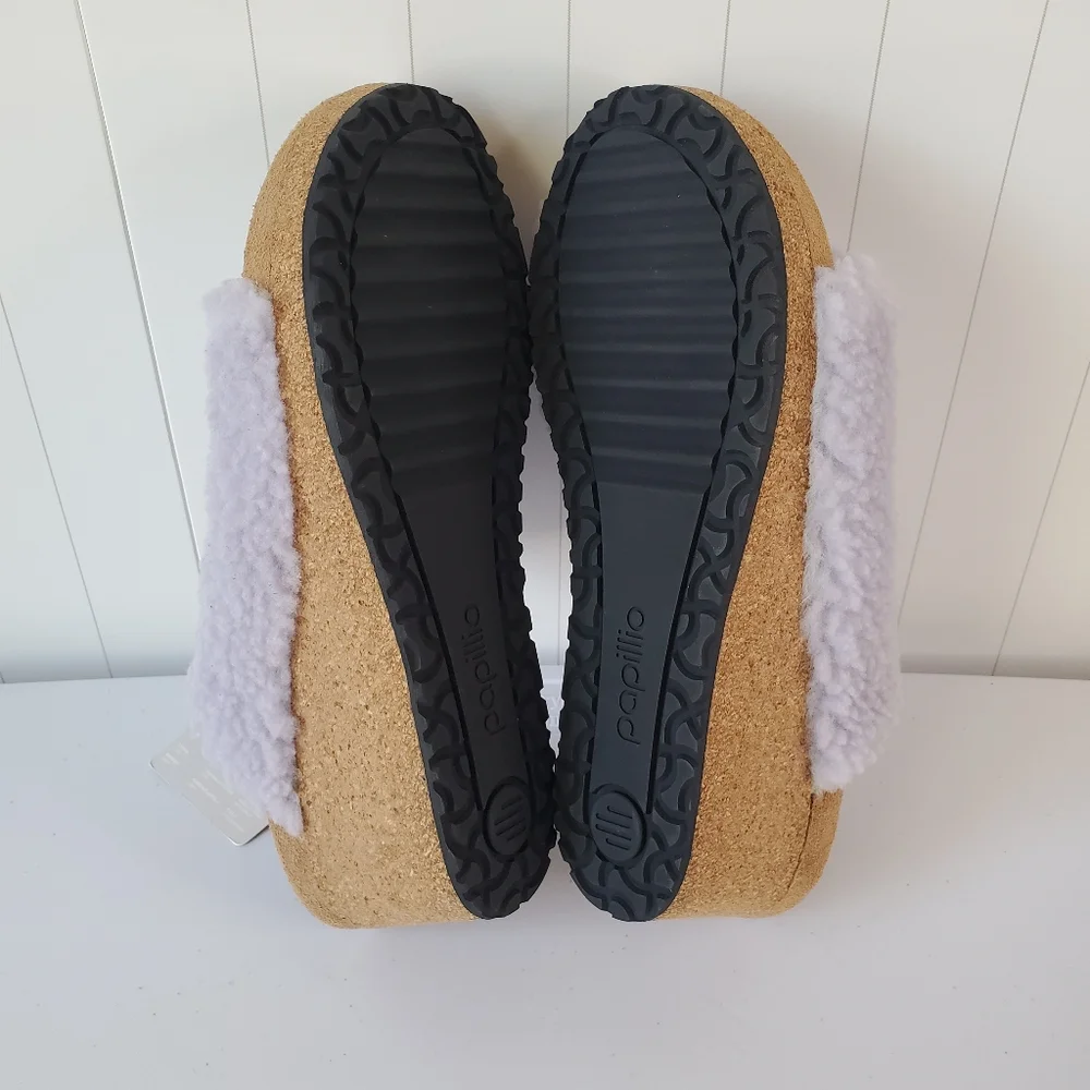 New BIRKENSTOCK Womens NAMIKA TEDDY WEDGE IN LILAC Size 11